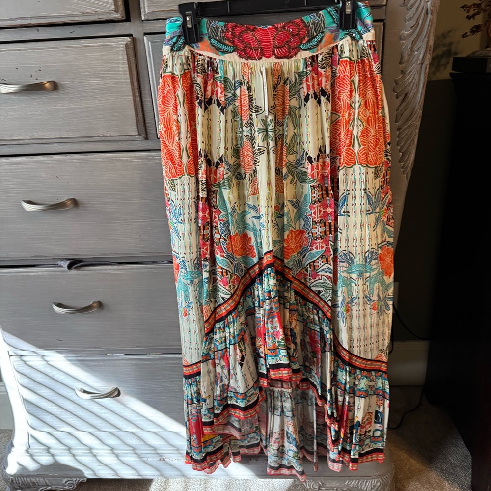NWT BHLDN Anthropologie Floral Multicolor Maxi Skirt